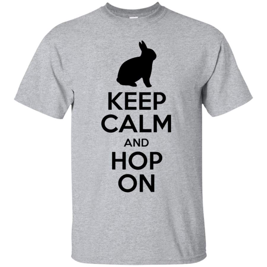 Keep Calm And Hop On Rabbit Bunny T-Shirt Black