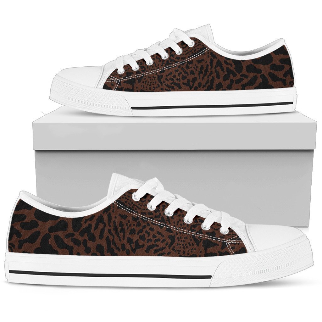 Brown Leopard Women Low Top Shoes