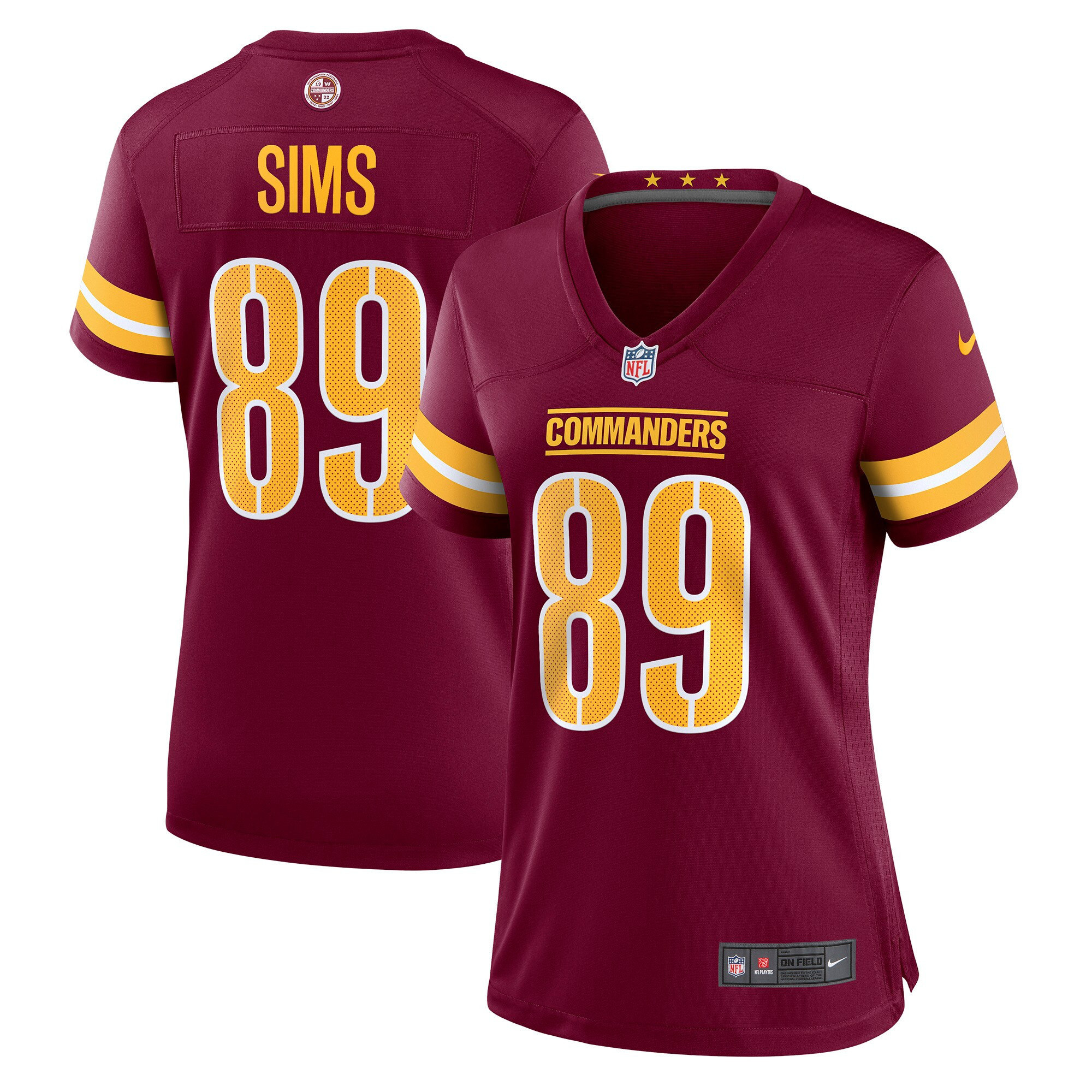 Cam Sims Washington Commanders Womens Game Jersey – Burgundy NFL