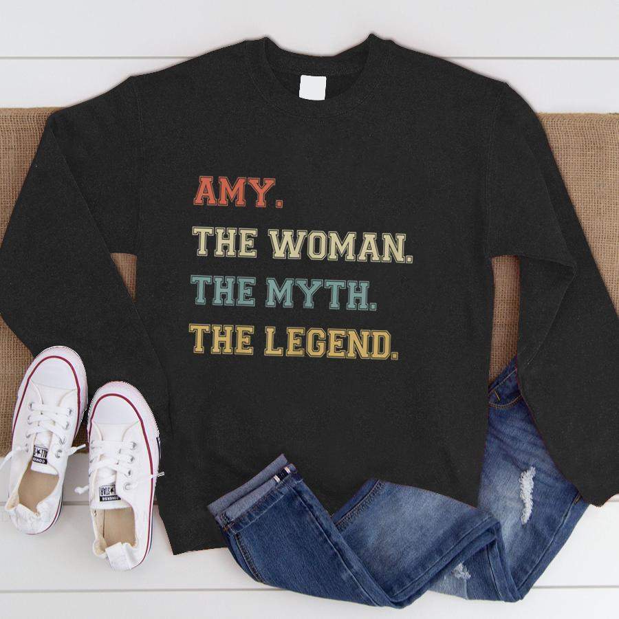 The Name Is Amy The Woman Myth And Legend Varsity Style  Sweatshirt