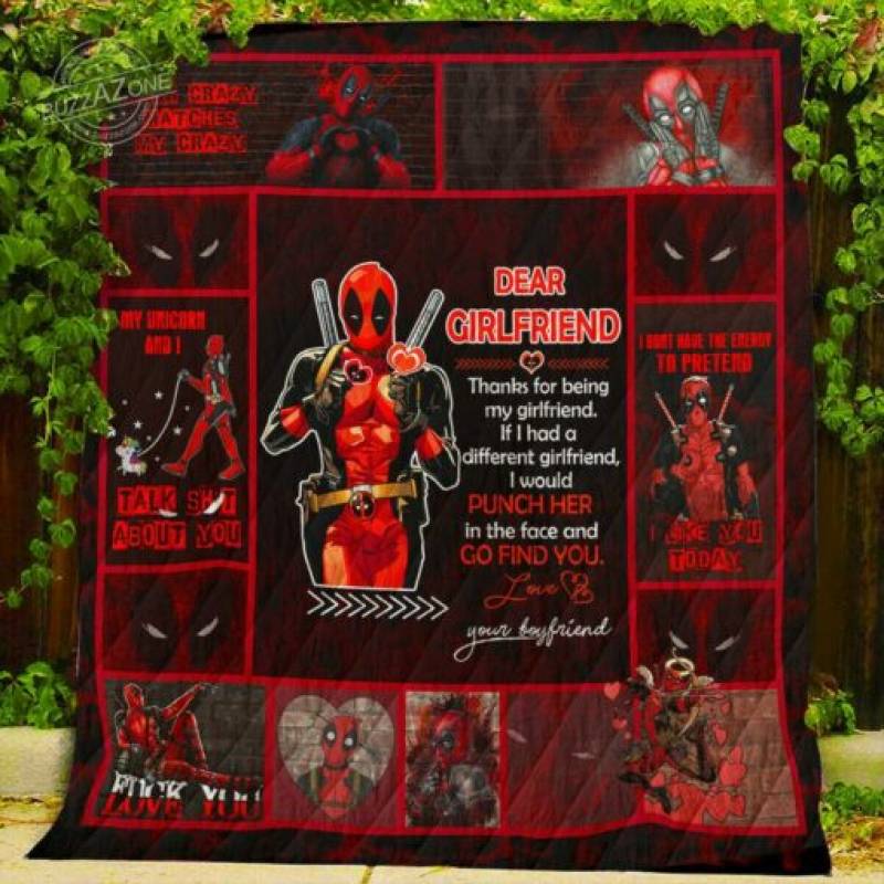 homesweetquilt – Blanket Deadpool Thanks For Being My Girlfriend Funny Halloween Gift fleece blanket, hf2808