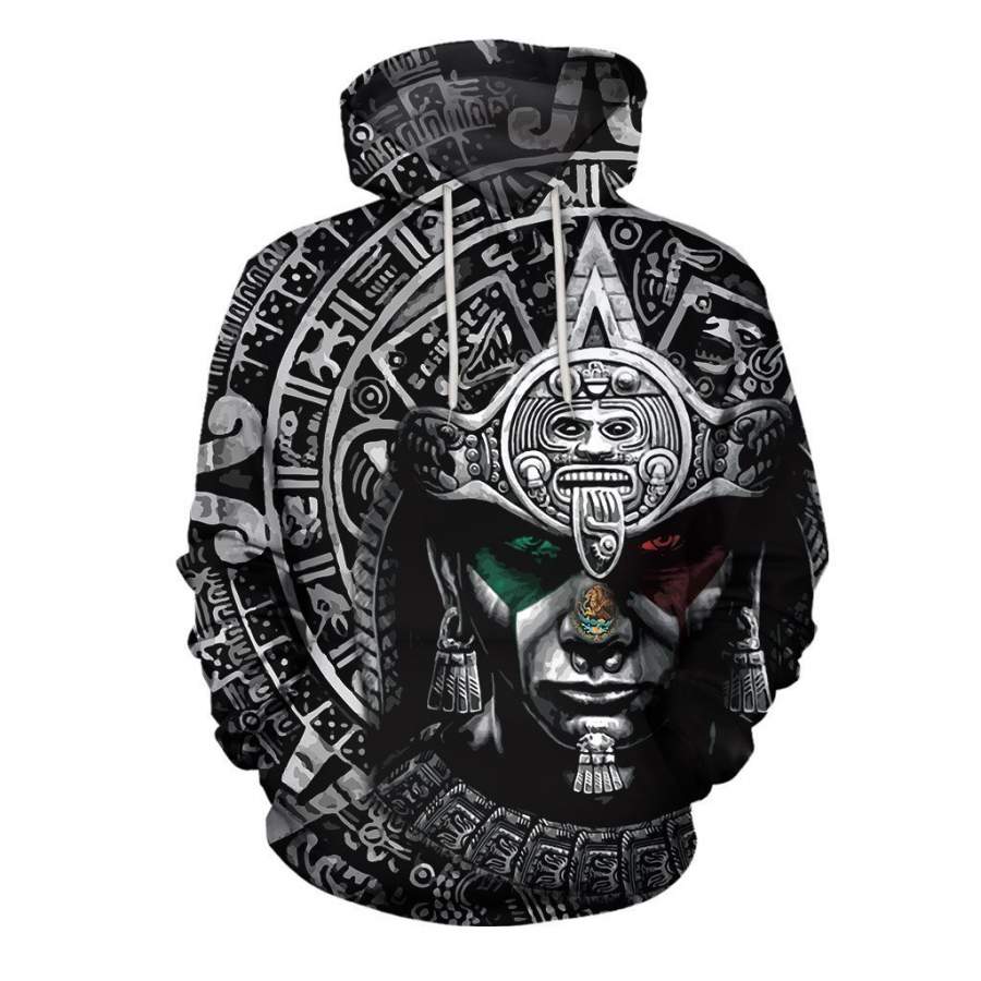 3D All Over Aztec Warrior Mexican Hoodie TT