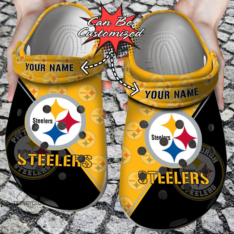 Football Personalized PSteelers Team Pattern Clog Shoes