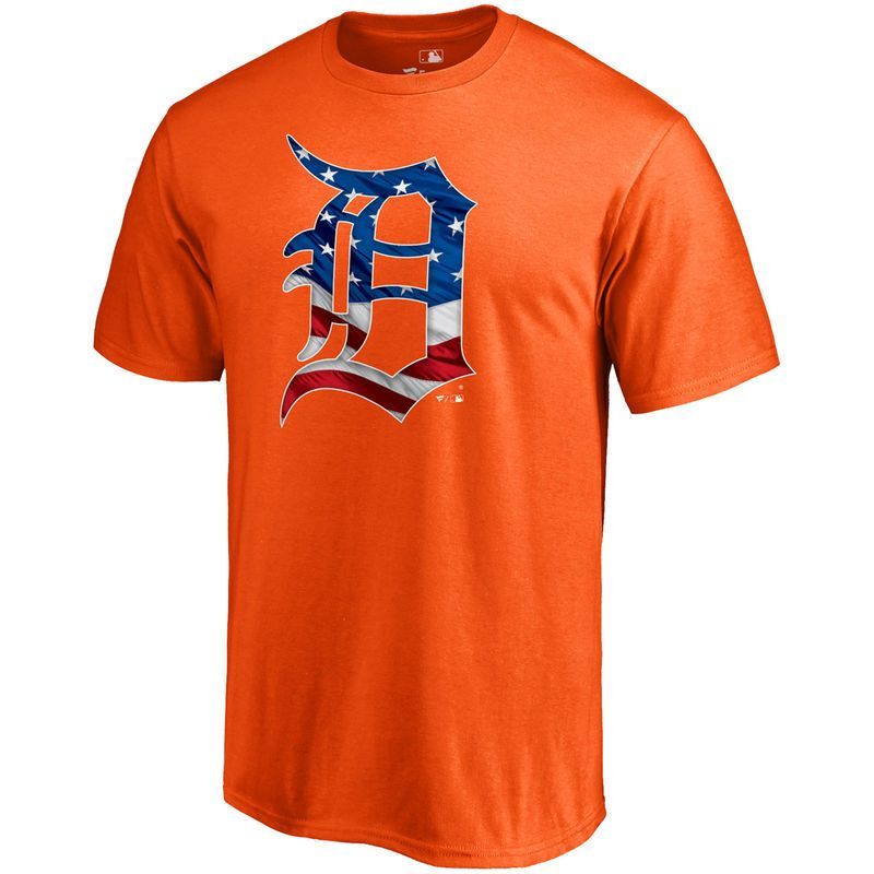 Fanatics Branded Orange Detroit Tigers 2018 Memorial Day Banner Wave Logo Shirt