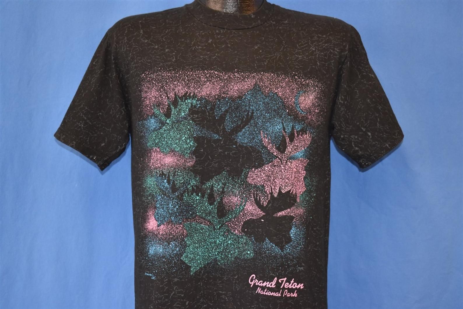 80S Grand Teton National Park All Over Moose T-Shirt