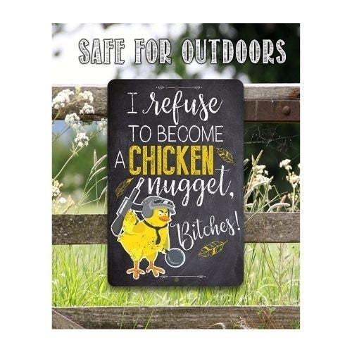 Chicken Nugget – 8″ x 12″ or 12″ x 18″ Aluminum Tin Awesome Metal Poster