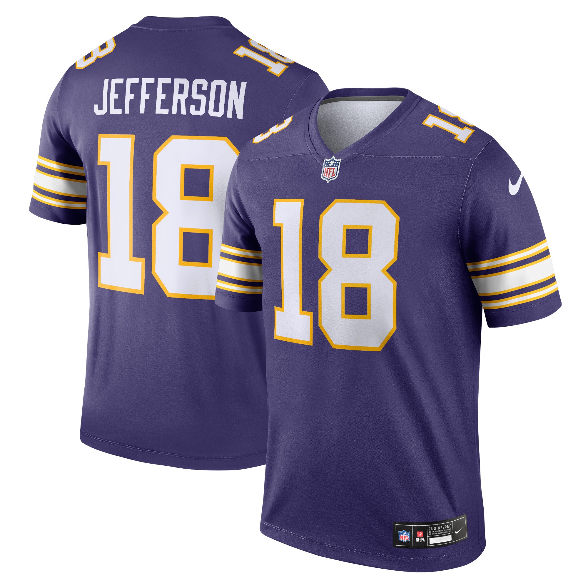 Men’s Minnesota Vikings Justin Jefferson Purple Classic Legend Player Jersey