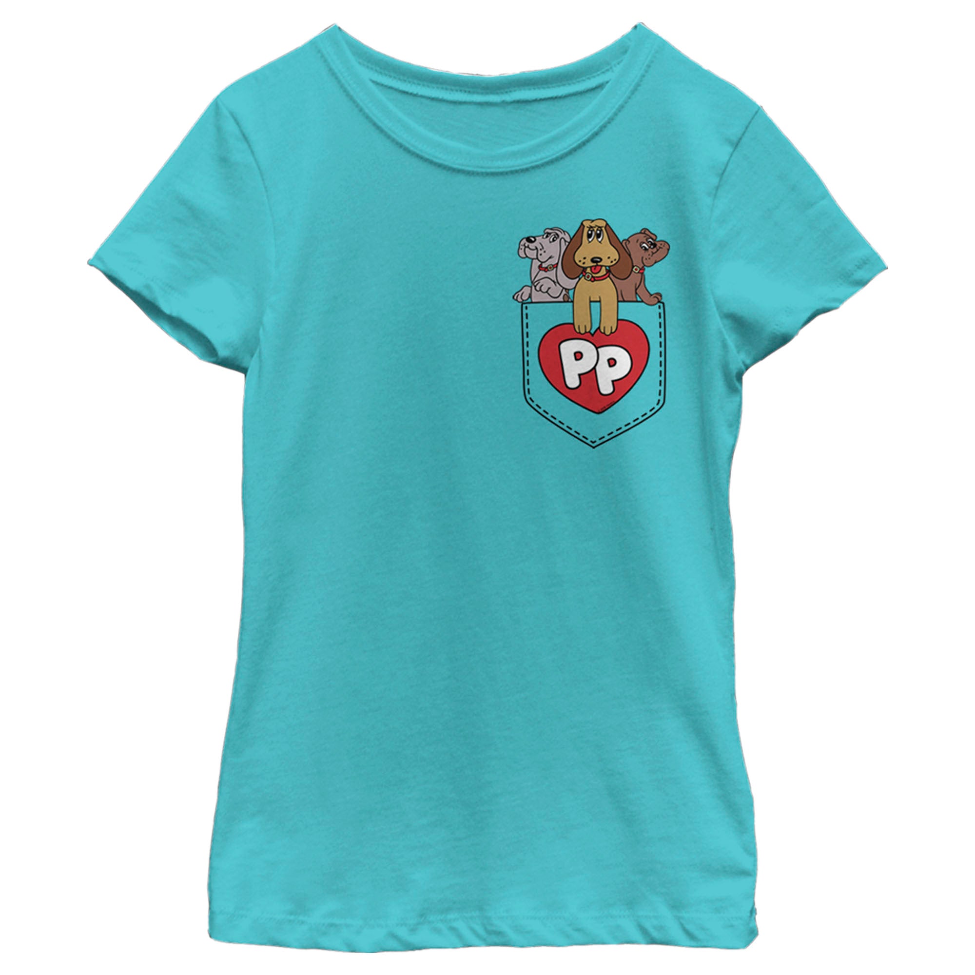 Pound Puppies Girl’S Puppy Pocket  T-Shirt