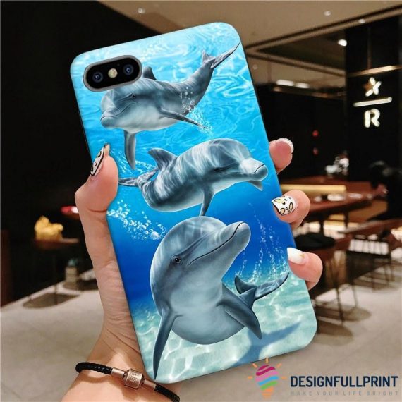 Cute Dolphin Print Phone Case Ln