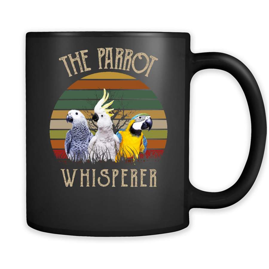 The Parrot Whisperer Classic Vintage Retro Design – Full-Wrap Coffee Black Mug