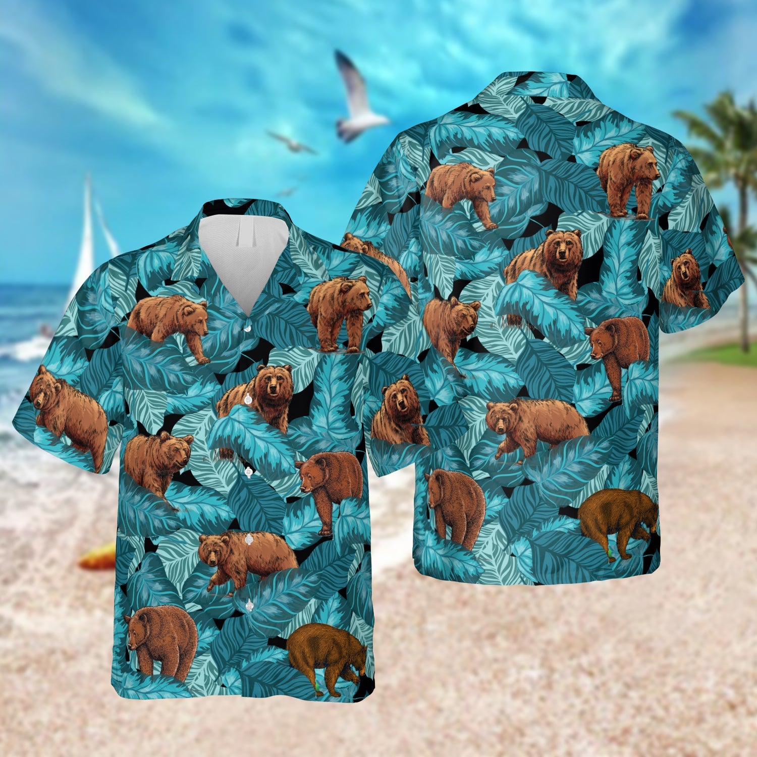 Grizzly Bear Hawaii Beach Shirt Ha98328