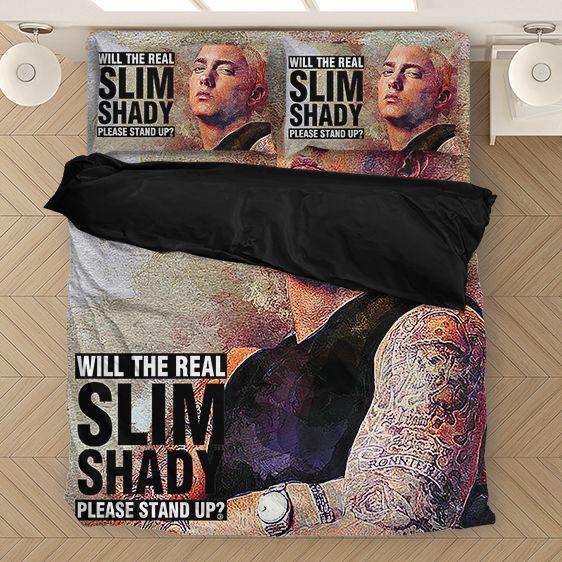 The Real Slim Shady Please Stand Up Eminem Art Duvet Quilt Bedding Set L98