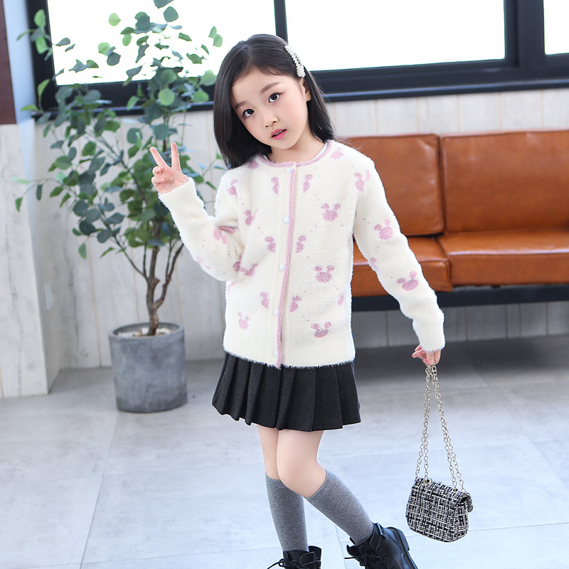 2019 New Children Sweaters Girls Cardigans Fashion Winter Clothing alx