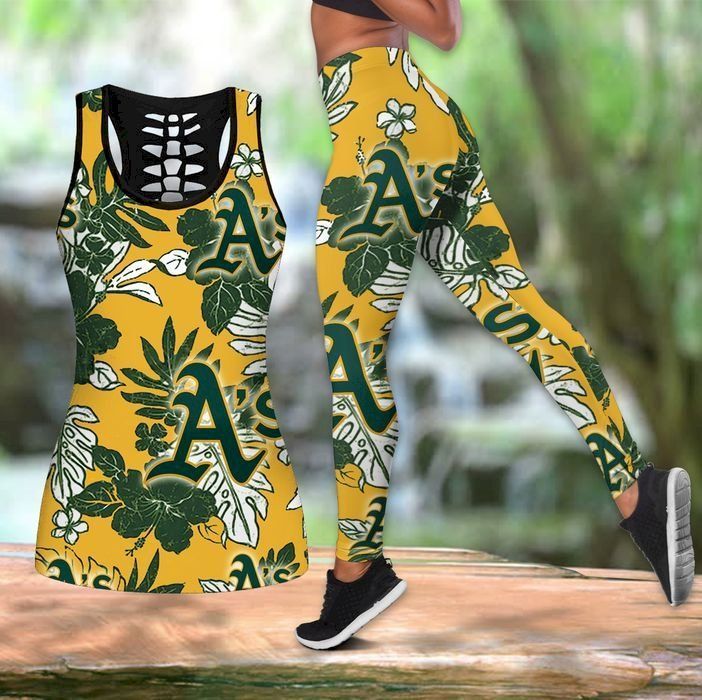 Womens Oakland Athletics Hawaiian Tropical Tank Top And Leggings Set