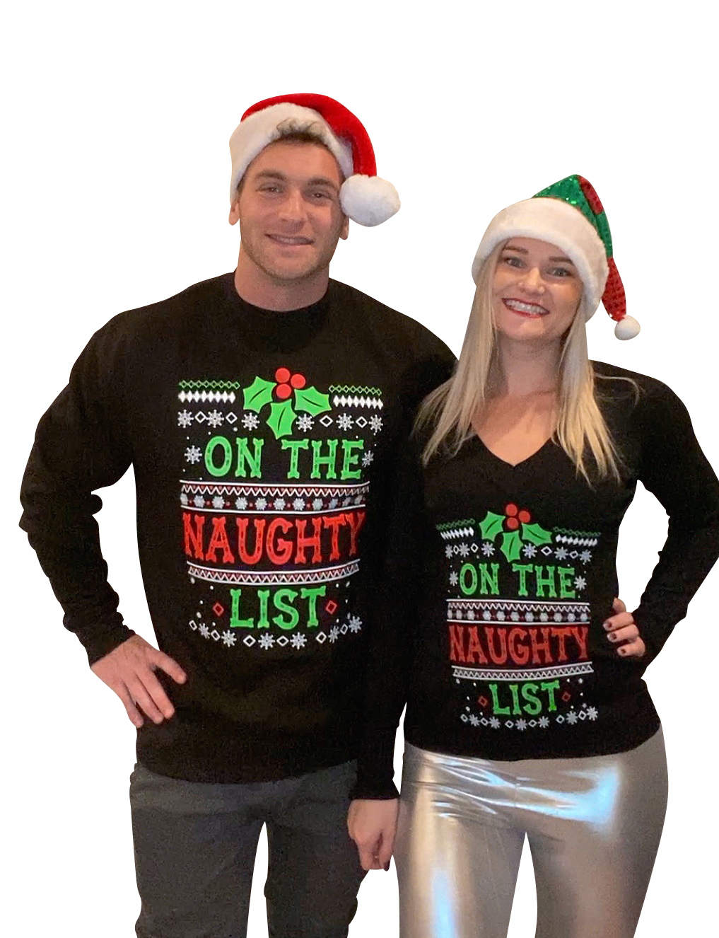 Mens Ugly Christmas Sweater: On The Naughty List Christmas Sweater ...