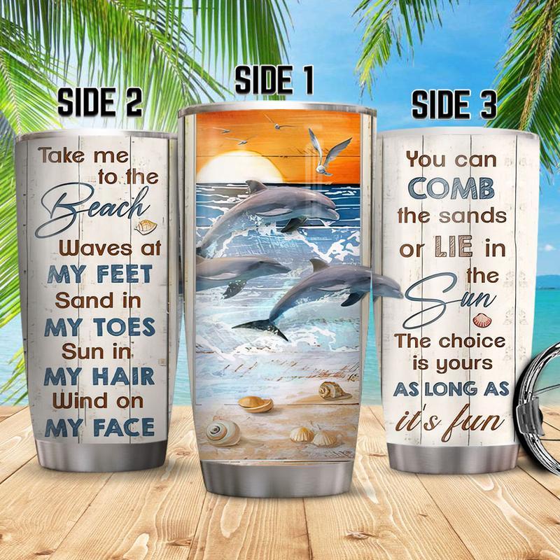 Dolphin Motivation Couple Stainless Steel Tumbler Cup | Travel Mug | Tc5602