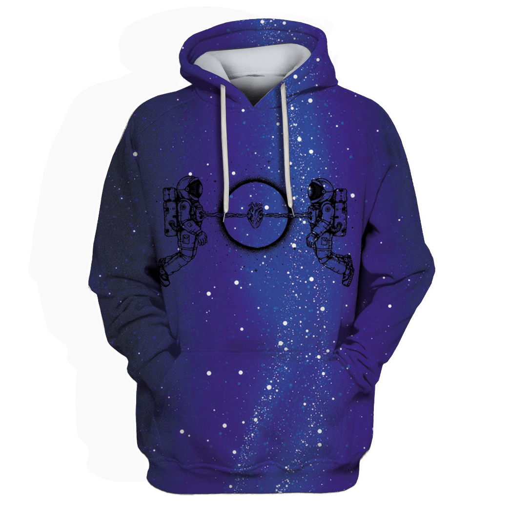 Two Astronauts One Heart Custom T-Shirt – Hoodies Apparel