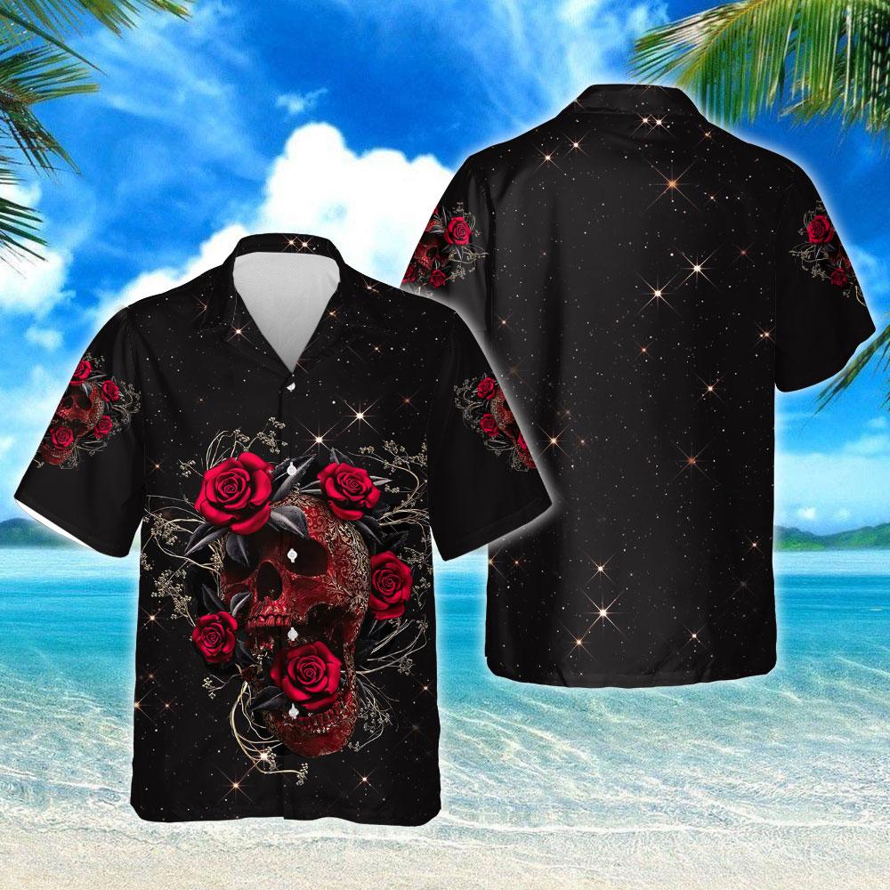 Skull Roses Hawaii Shirt Ha29146