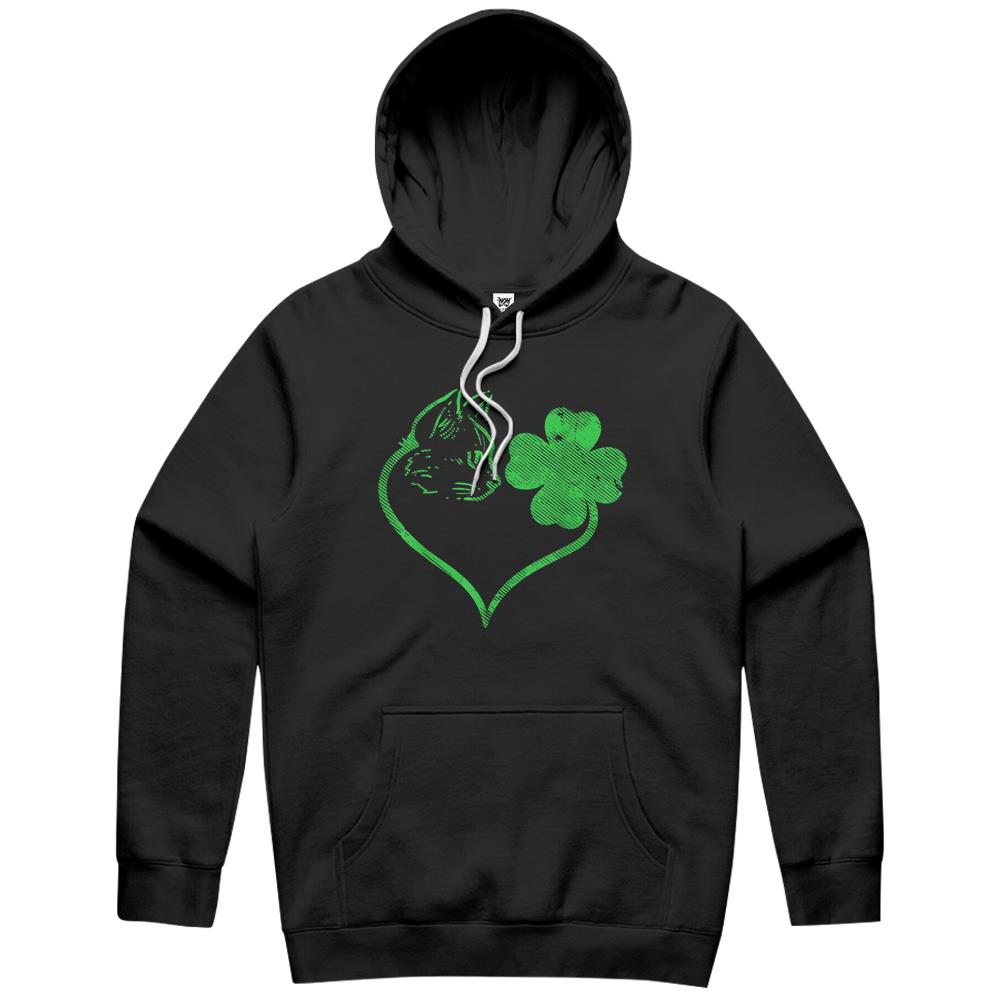 Cat Silhouette Shamrock St Patricks Day Kitten Lover Pet Hoodie