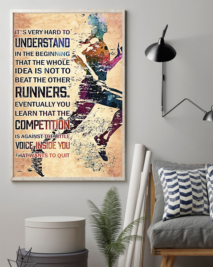 Runners Running Competition Vertical Canvas And Poster | Wall Decor Visual Art