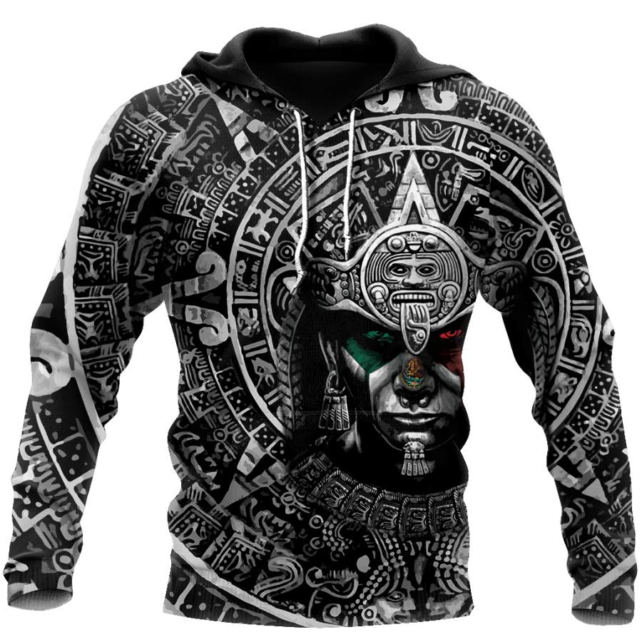 Aztec Warrior Mexican custom name Hoodie 3D All Over Print #H