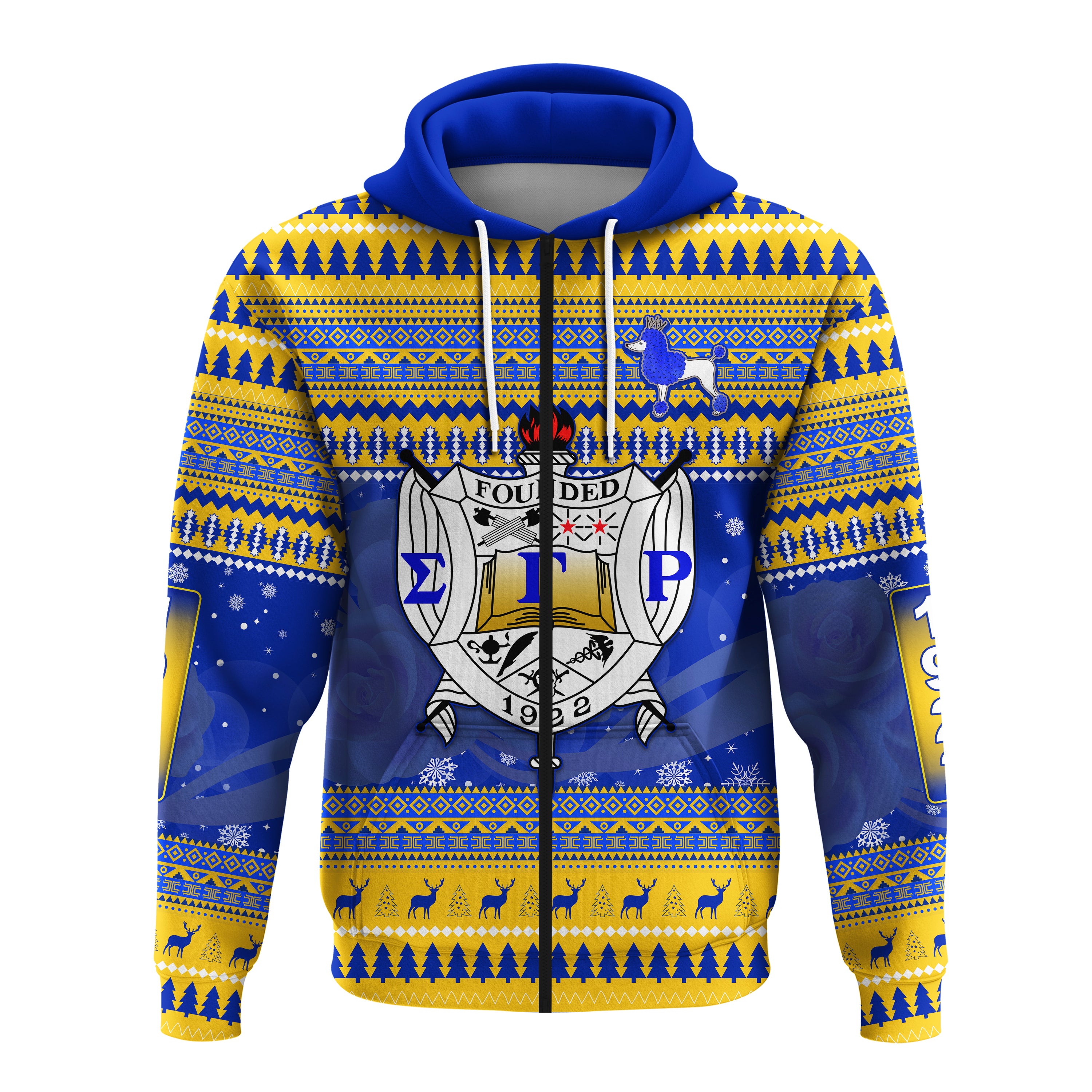 Sigma Gamma Rho Christmas Zip Hoodie African Pattern Lt13