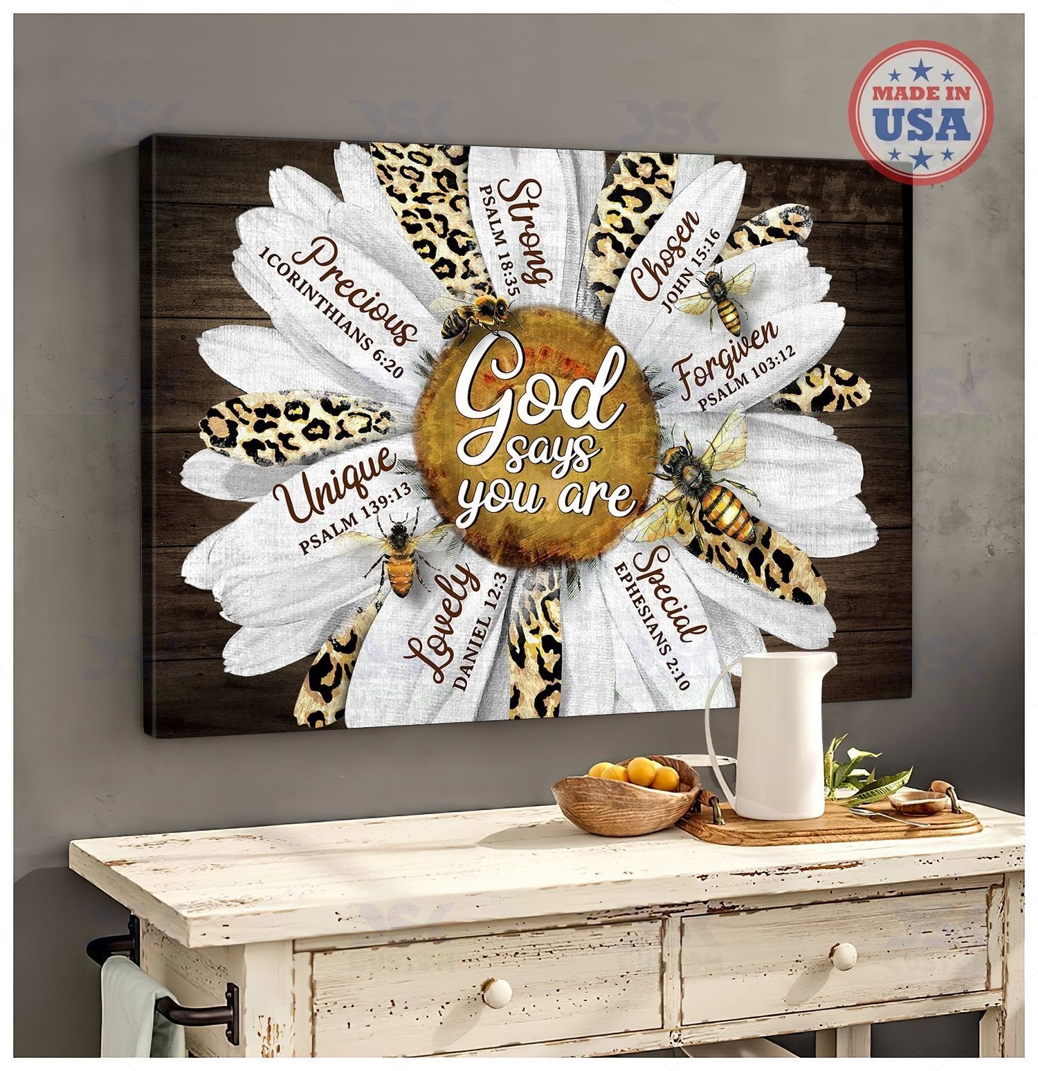 Bee – Canvas Wall Art Home Decor God Says You Are [Id2-D]