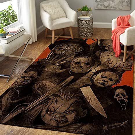 Jason Voorhees, Michael Myers Freddy Krueger, Leatherface, It, Ghostface Rug Clown Rug Carpet