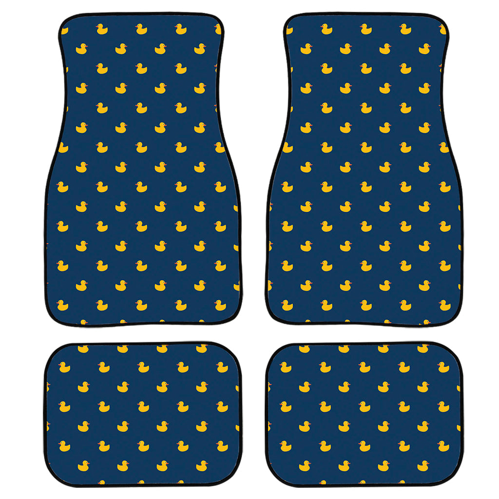 Yellow Duck Pattern Print Front And Back Car Floor Mats, Front Car Mat