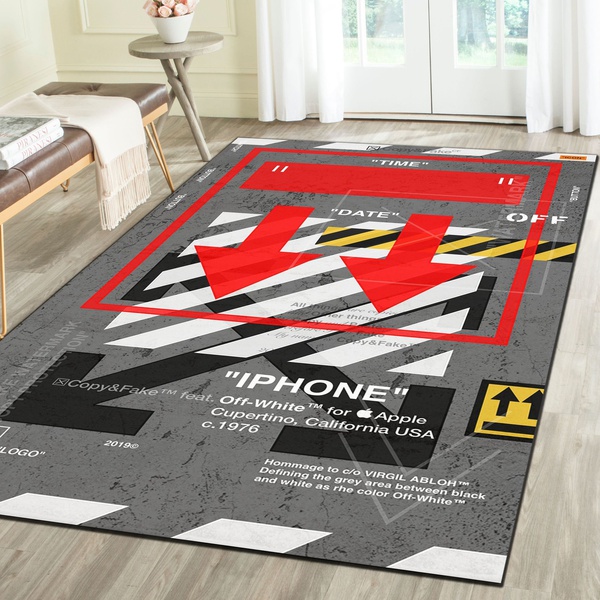 Off-White Rug, Luxury Hypebeast Living Room Carpet, Fashion Brand Floor ...