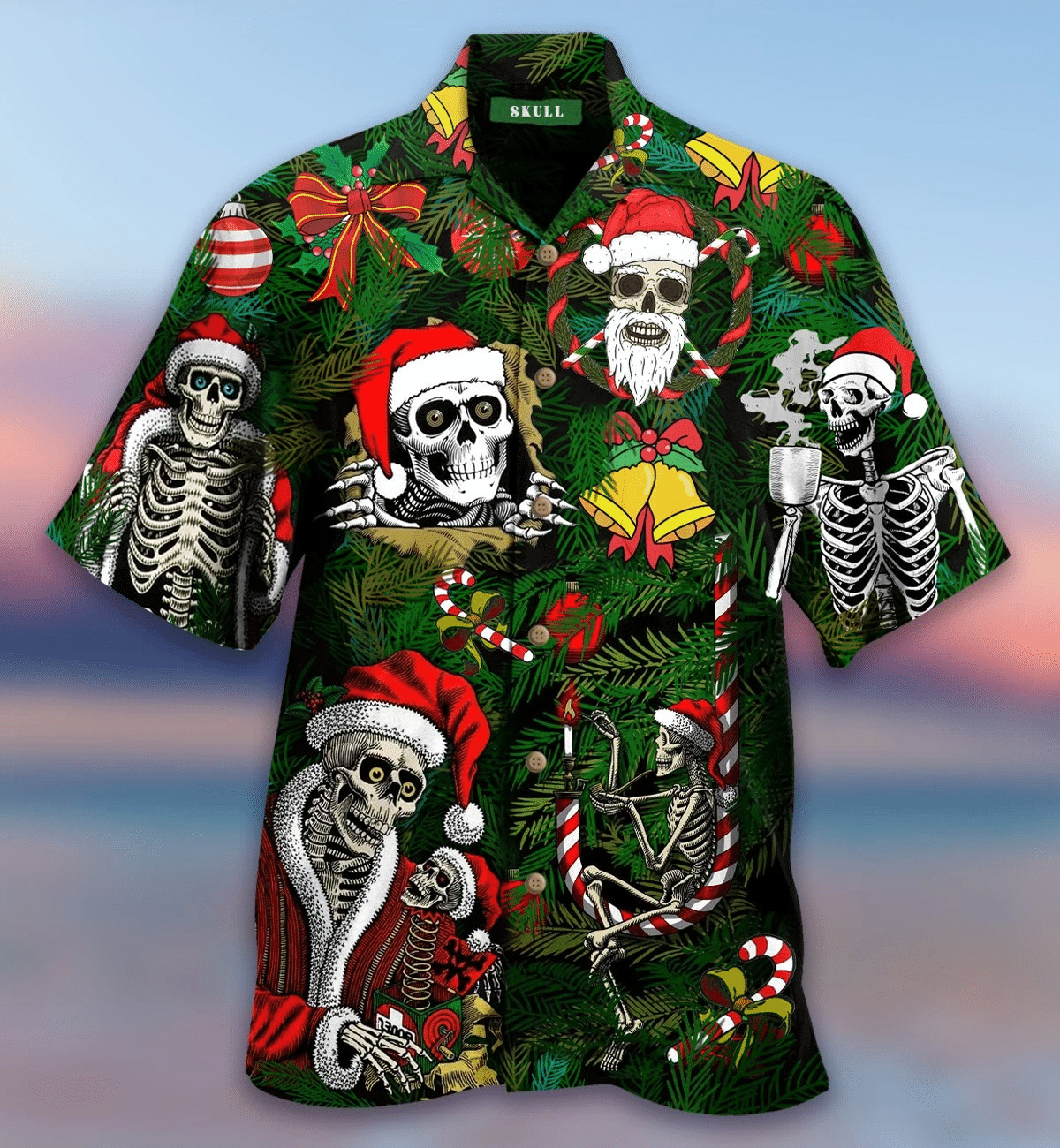 Merry Xmas Skulls Hawaii Shirt Unisex Adult Ha108164