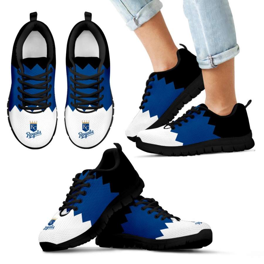 Incredible Line Zig Zag Disorder Beautiful Kansas City Royals Sneakers