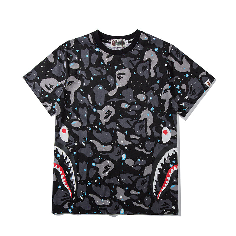 Bape Shark Camo Luminous Cotton T Shirt 707