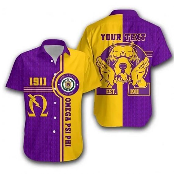 Omega Psi Phi 1911 Bulldog Hand Sign Personalised Hawaiian Shirt