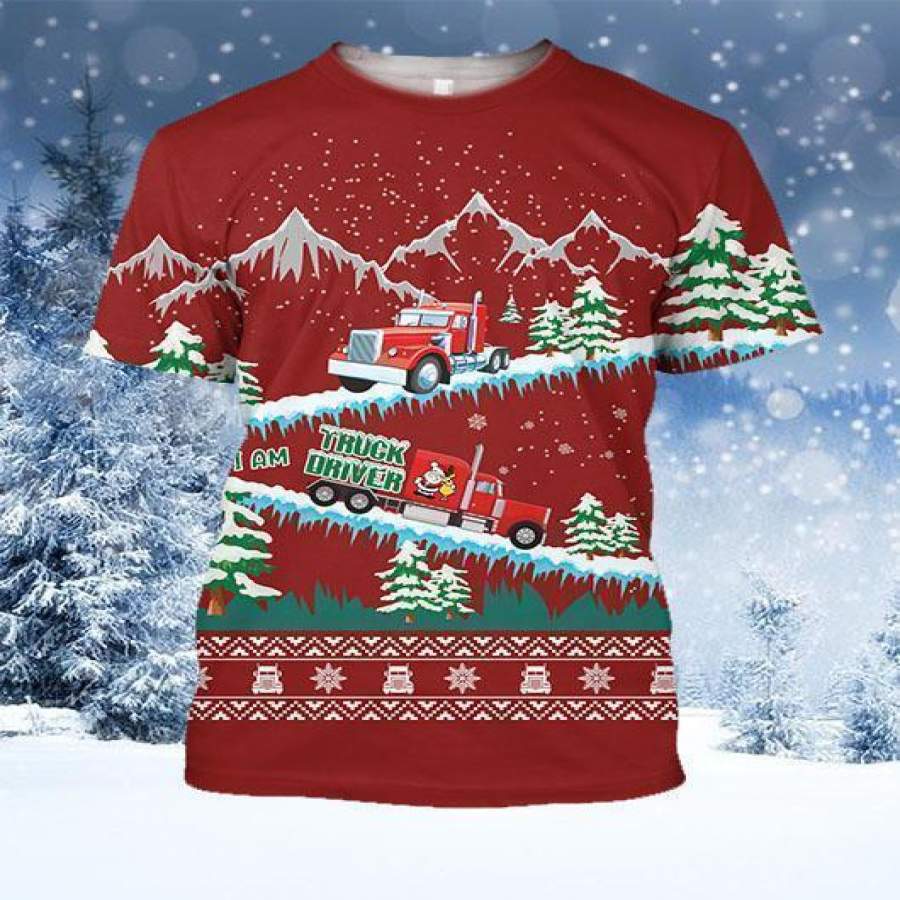 3D All Over Printed Christmas Truck Shirts