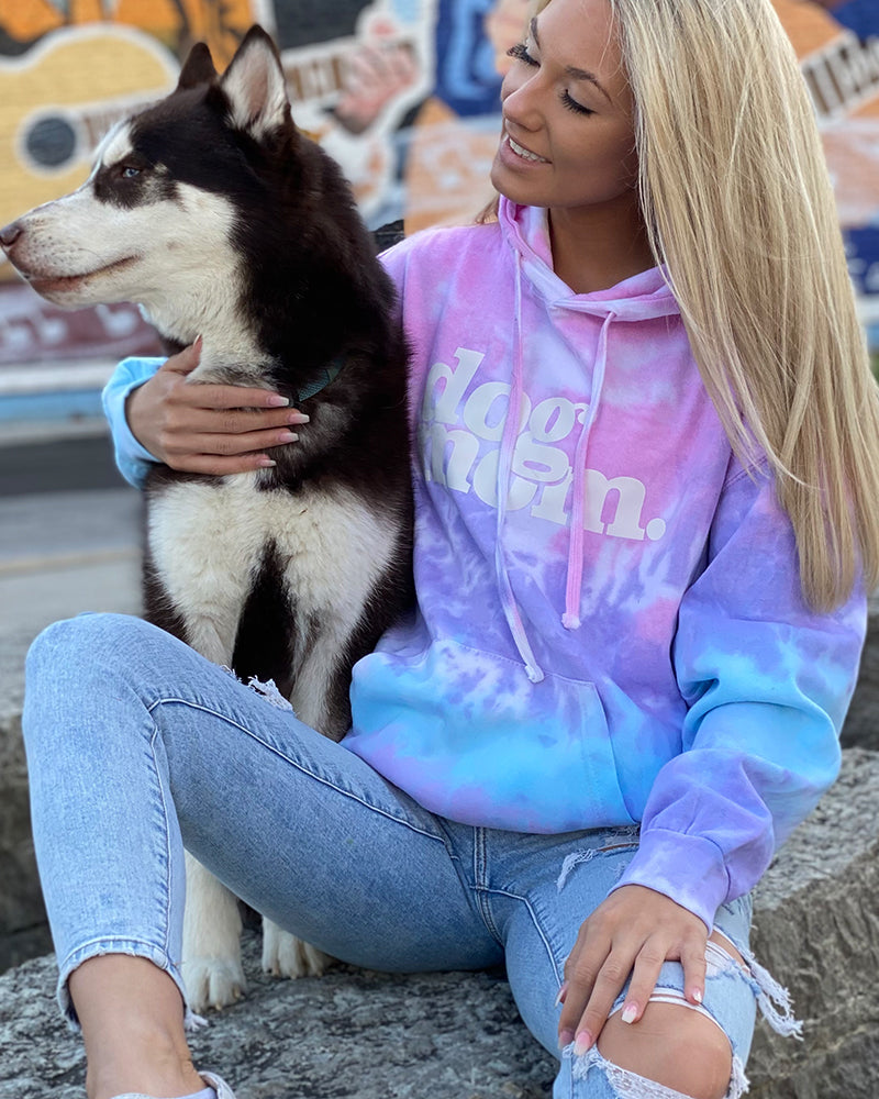 Pawz Cotton Candy Dog Mom. White Print Hoodie