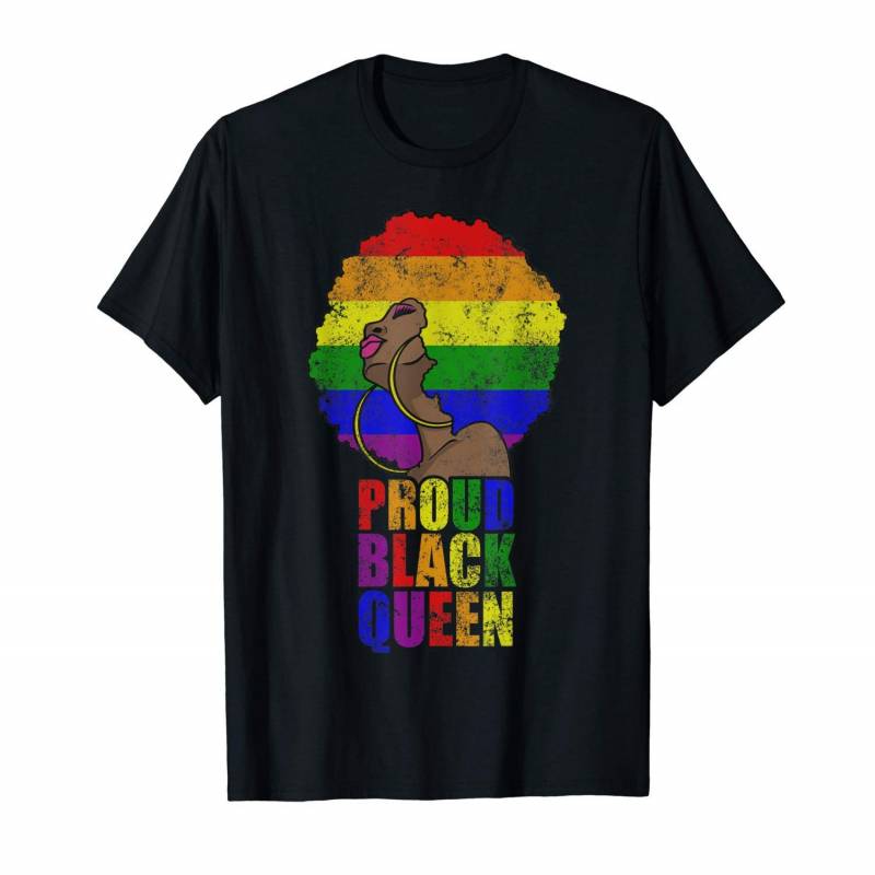 Lgbtq Proud Black Queen Afro Women Activist Human Rights Tee T-shirt