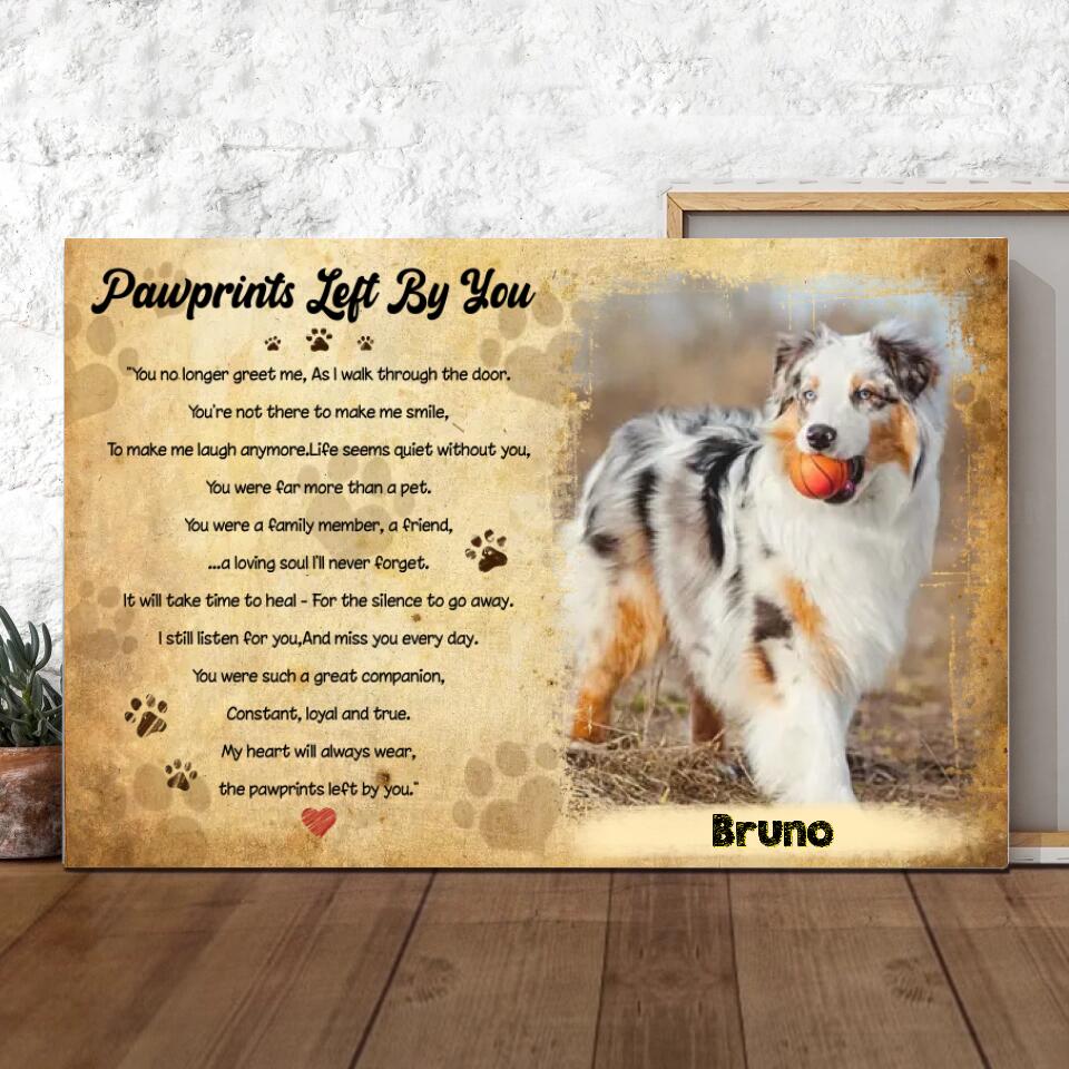 Excoolent Custom Canvas Prints/Poster Printing For Dog Lovers, Memorial Gift With Your Own Photos (Up To 4 Photos) – Waiting At The Door