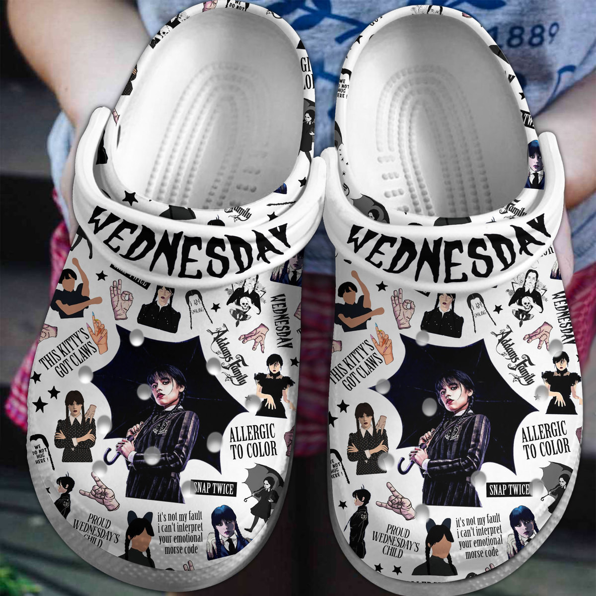 Wednesday Movie Crocs Crocband Clogs Shoes Comfortable For Men Women and Kids 2