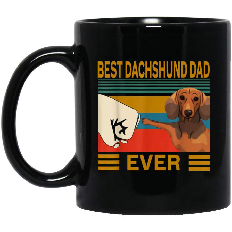 Vintage Best Dachshund Dad Ever Bump Fit Gift Mug