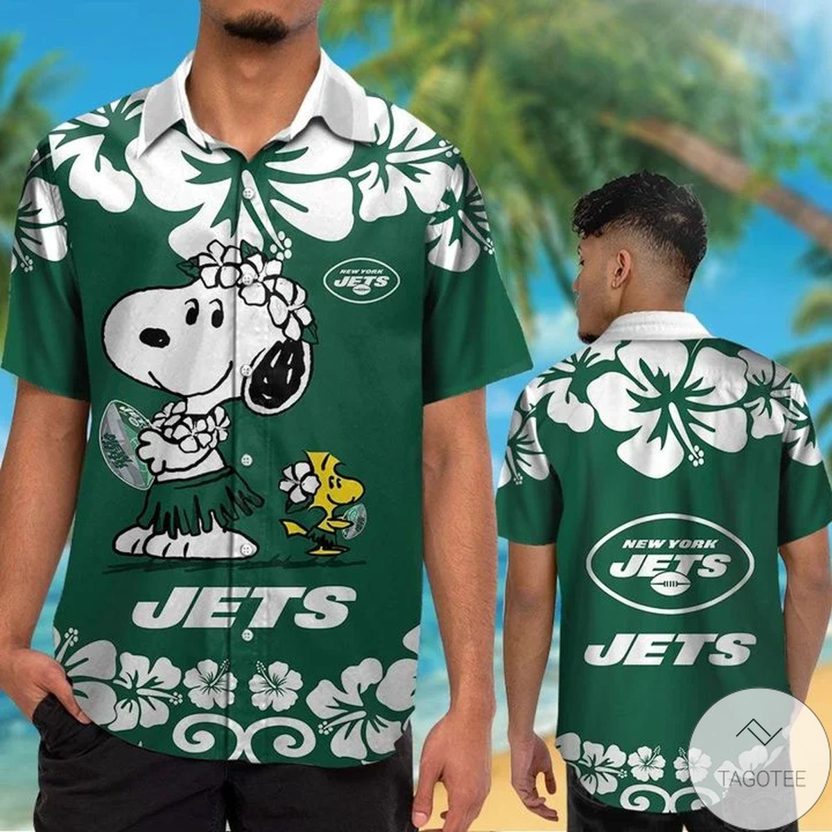 New York Jets & Snoopy Hawaiian Shirt