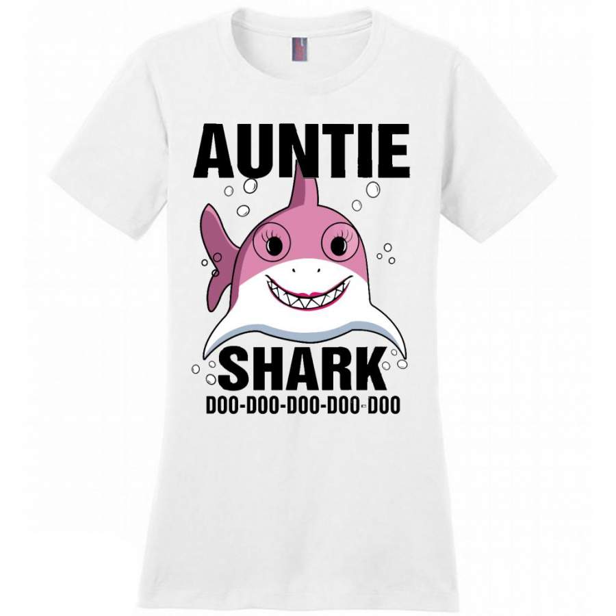 Auntie Shark Doo Doo Doo Doo Doo Doo (w) – District Made Women Shirt