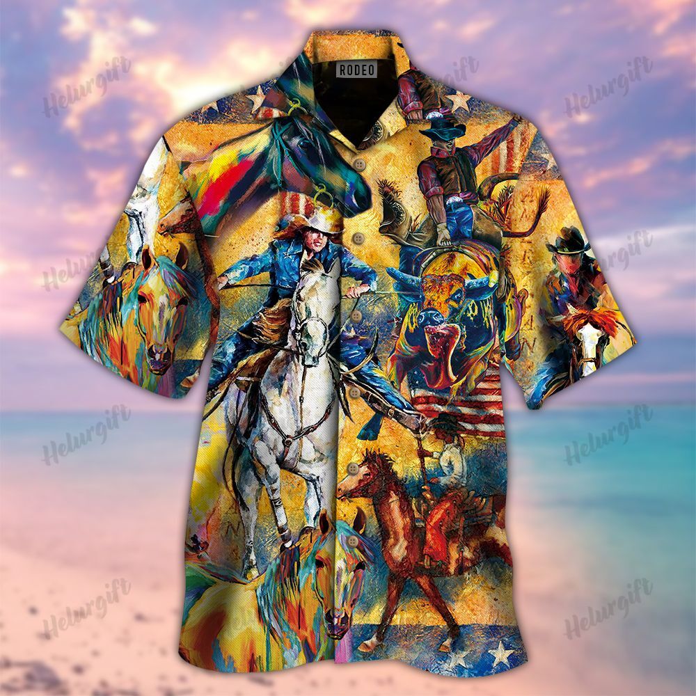 Rodeo Team Roping Hawaiian Aloha Short Sleeve Shirt Ha31593