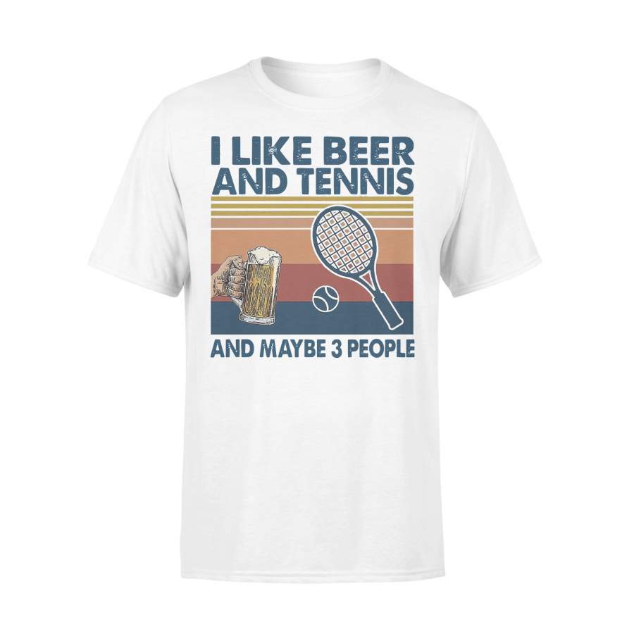 I Like Beer And Tennis Maybe 3 People Vintage T-shirt