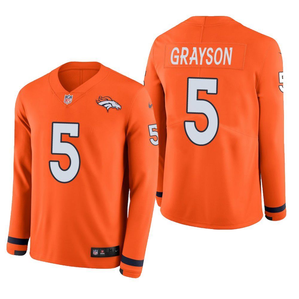 Denver Broncos Garrett Grayson Therma Long Sleeve Mens Jersey Orange