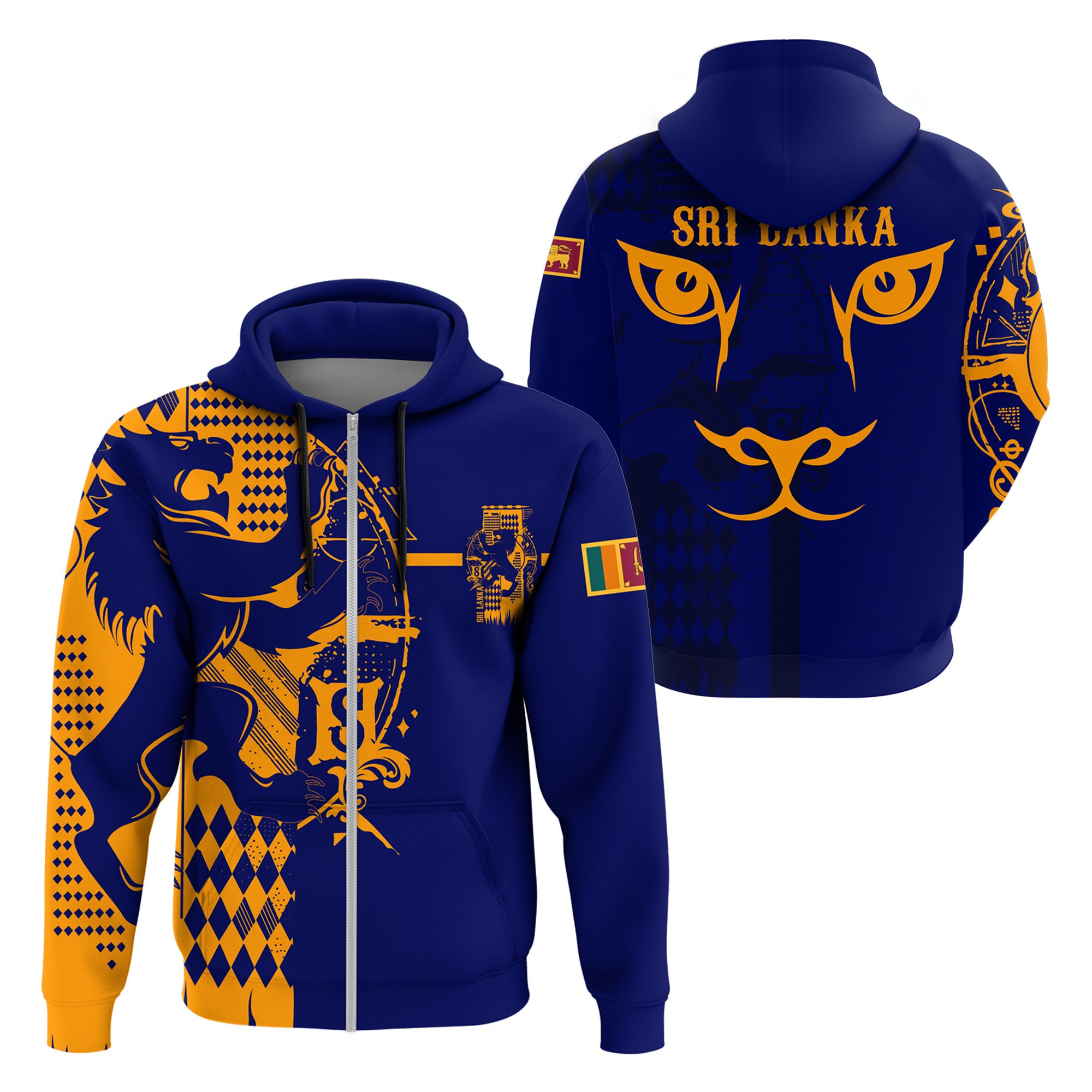 1sttheworld Sri Lanka King Of Lion Zip Hoodie Blue – J5