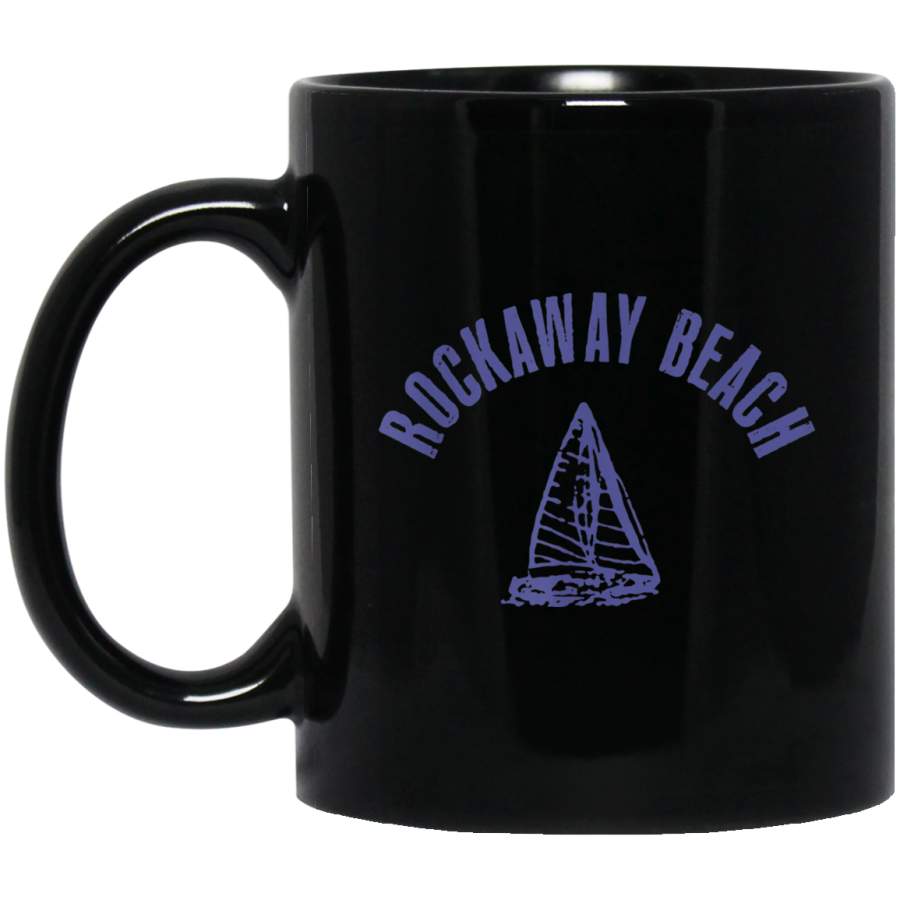 Vintage Rockaway Beach Mug 11 oz 15 oz Black Mug