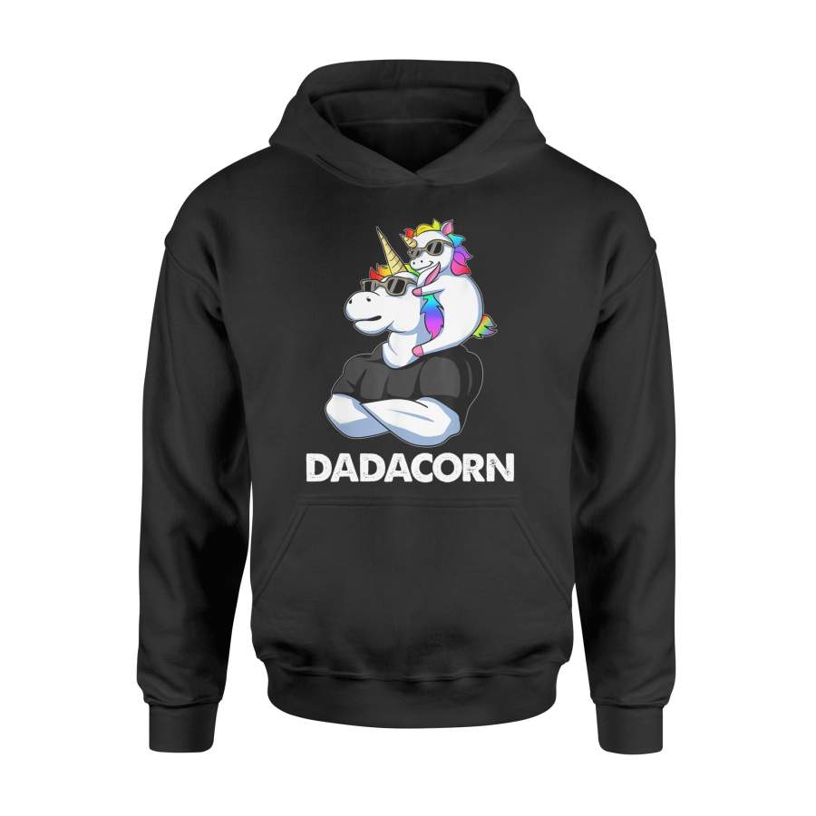 Dadacorn Shirt Unicorn Dad and Baby Christmas Papa Gift T Shirt – Standard Hoodie