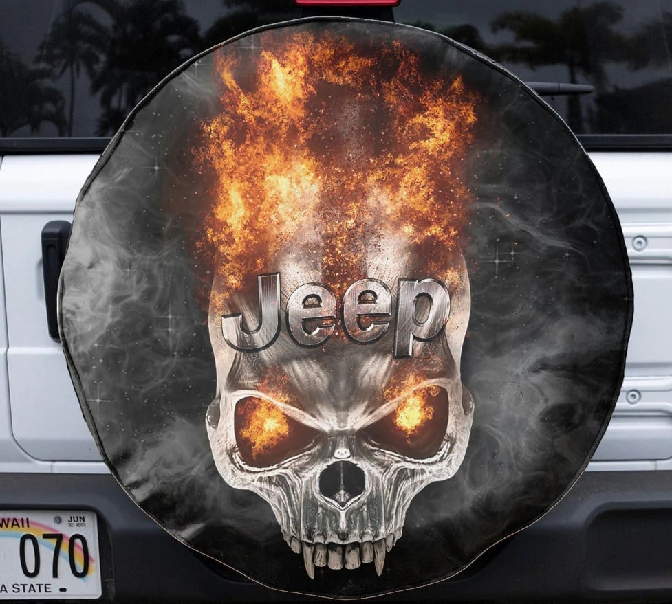 Jeep Skull Vampire Spare Tire Cover