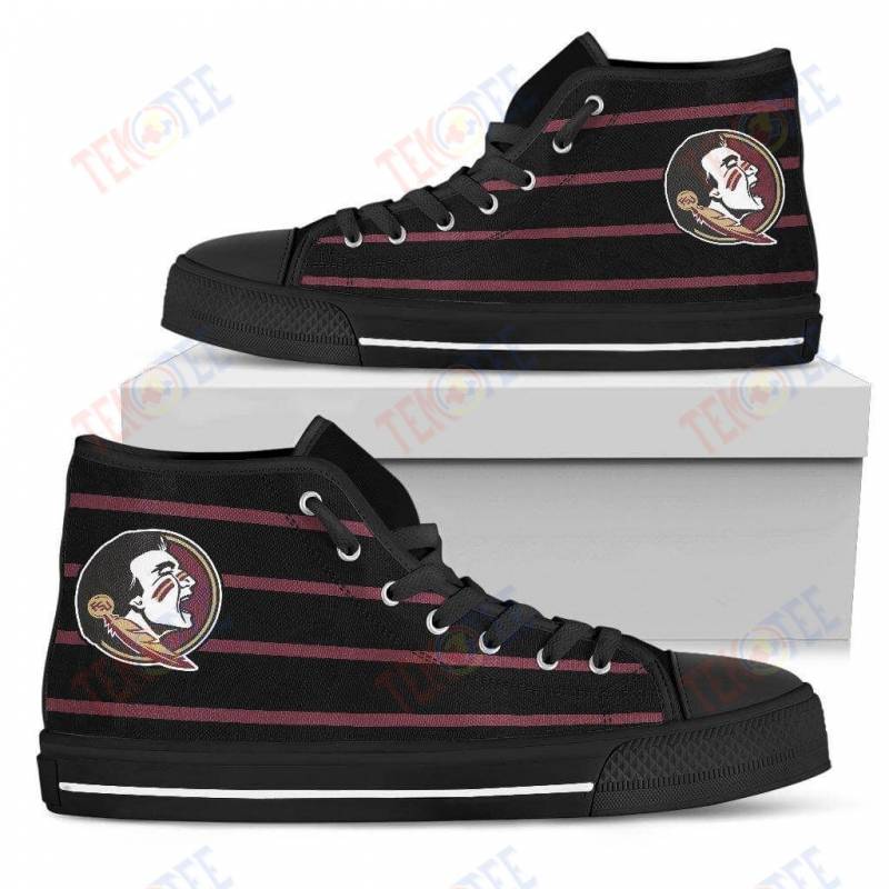 Mens Womens Florida State Seminoles High Top Shoes Edge Straight Perfect Circle Shoes TMT238